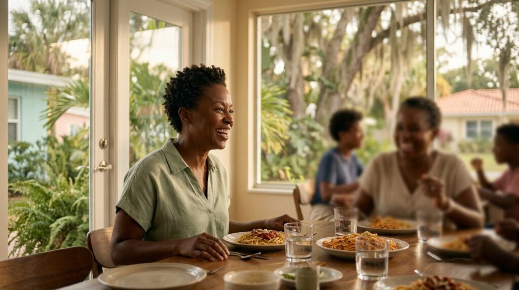 women having dinner